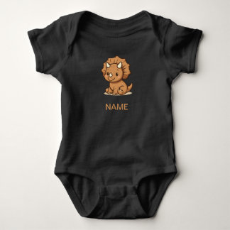 Adorable Cartoon Triceratops Baby Bodysuit Strampler