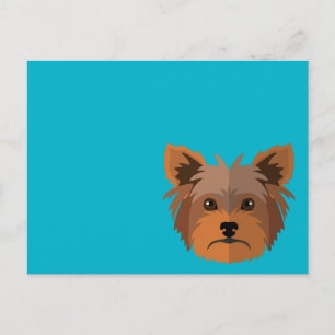 Adorable Cartoon Yorkshire Terrier, Yorkie Postkarte