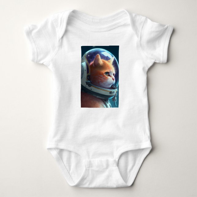 Adorable Cat Astronaut Baby Strampler (Vorderseite)