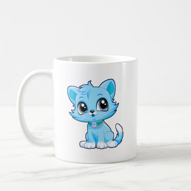 Adorable Cat Cartoon Kaffeetasse (Links)