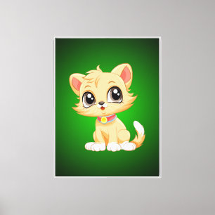 Adorable Cat Cartoon Leinwanddruck