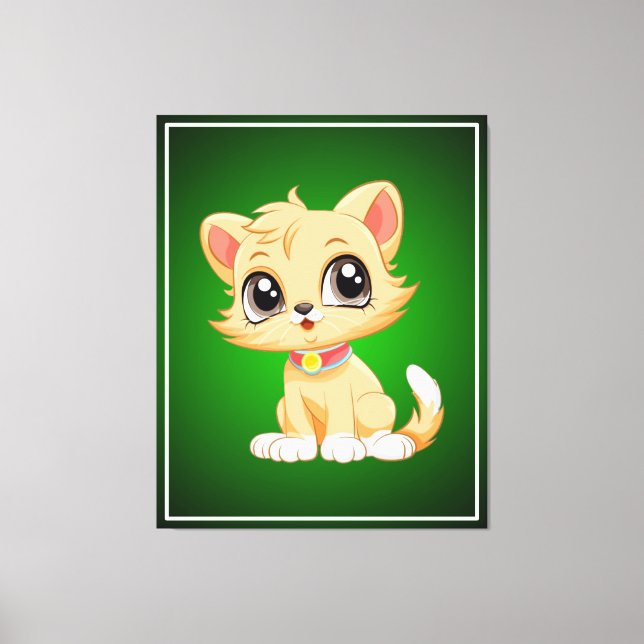 Adorable Cat Cartoon Leinwanddruck (Vorderseite)