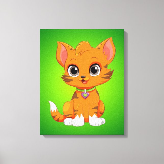 Adorable Cat Cartoon Leinwanddruck (Vorderseite)