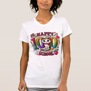 Adorable Cat Celebrates 100th Day of School Niedli T-Shirt