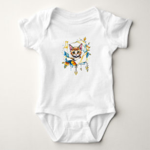 Adorable Cat: Ein puristisches Design der Farbe 🐾 Baby Strampler