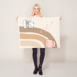 Adorable Cat Fallin in Liebe Fleece Blanket