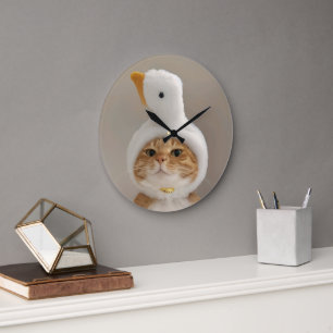 Adorable Cat Große Wanduhr
