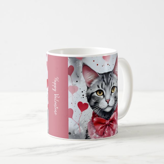 Adorable Cat in Disguise - Purfekt Valentingenuss Kaffeetasse (VorderseiteRechts)
