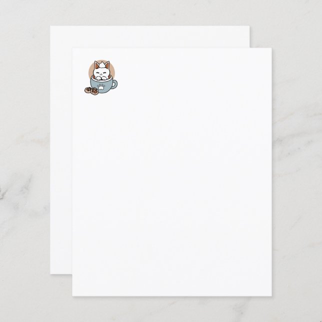 Adorable Cat in Tasse Holiday Design - Katze & Kak (Vorne/Hinten)