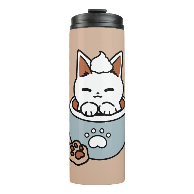 Adorable Cat in Tasse Holiday Design - Katze & Kak (Vorderseite)