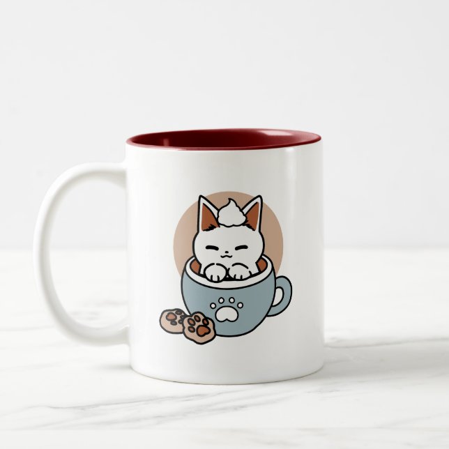 Adorable Cat in Tasse Holiday Design - Katze & Kak (Links)