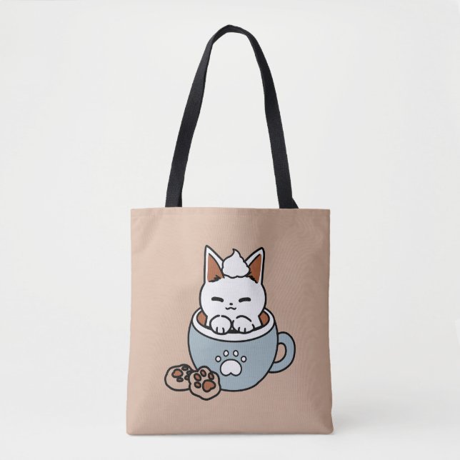 Adorable Cat in Tasse Holiday Design - Katze & Kak (Vorderseite)