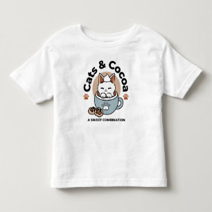 Adorable Cat in Tasse Holiday Design - Katze & Kak Kleinkind T-shirt