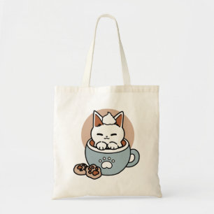Adorable Cat in Tasse Holiday Design - Katze & Kak Tragetasche