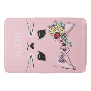 Adorable Cat   Pink Niedlich Meaow Cat Blanket Badematte