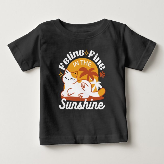 Adorable Cat Relaxen in der Sonne - Sommergäste Baby T-shirt (Vorderseite)
