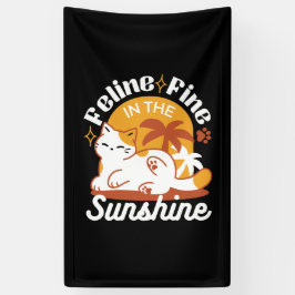 Adorable Cat Relaxen in der Sonne - Sommergäste Banner