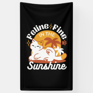 Adorable Cat Relaxen in der Sonne - Sommergäste Banner