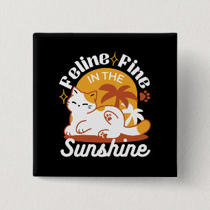 Adorable Cat Relaxen in der Sonne - Sommergäste Button
