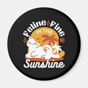 Adorable Cat Relaxen in der Sonne - Sommergäste Magnet