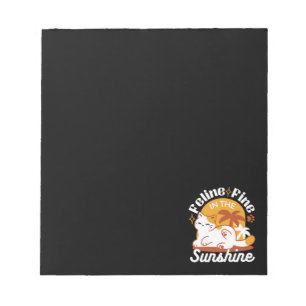 Adorable Cat Relaxen in der Sonne - Sommergäste Notizblock