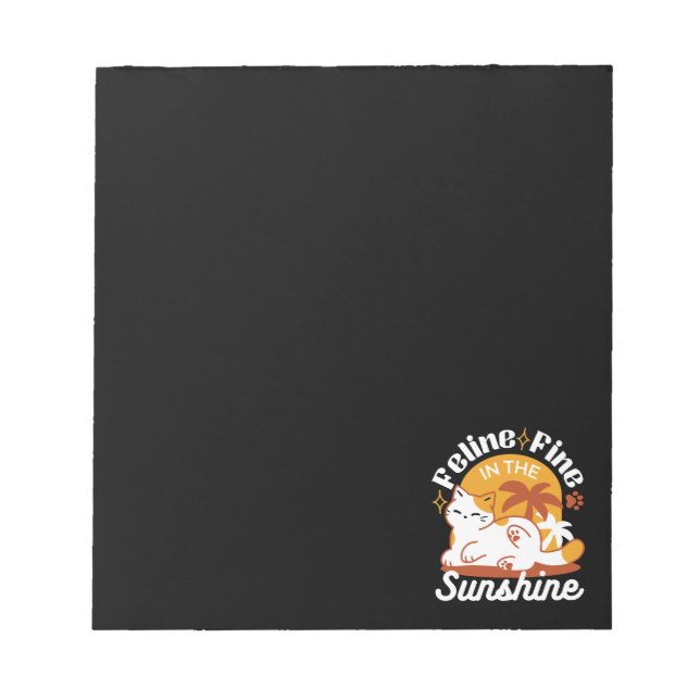 Adorable Cat Relaxen in der Sonne - Sommergäste Notizblock (Vorderseite)