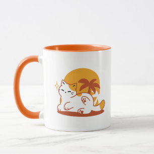 Adorable Cat Relaxen in der Sonne - Sommergäste Tasse