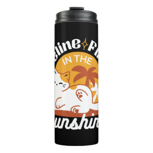 Adorable Cat Relaxen in der Sonne - Sommergäste Thermosbecher