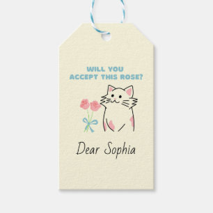 Adorable Cat&Rose Geschenktasten Geschenkanhänger