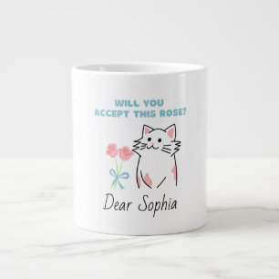 Adorable Cat&Rose Jumbo-Tasse