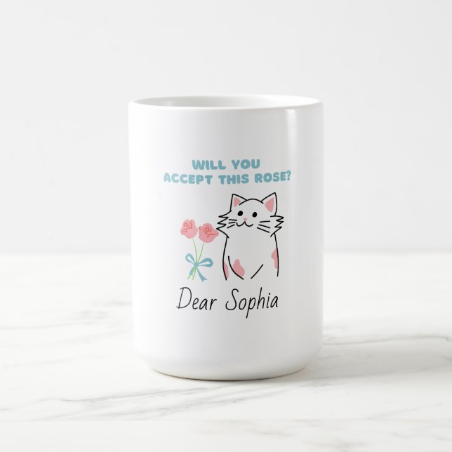Adorable Cat&Rose Kaffeetasse (Mittel)