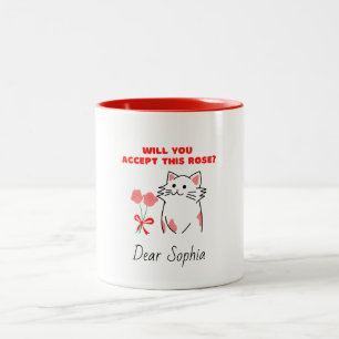 Adorable Cat&Rose Zweifarbige Tasse