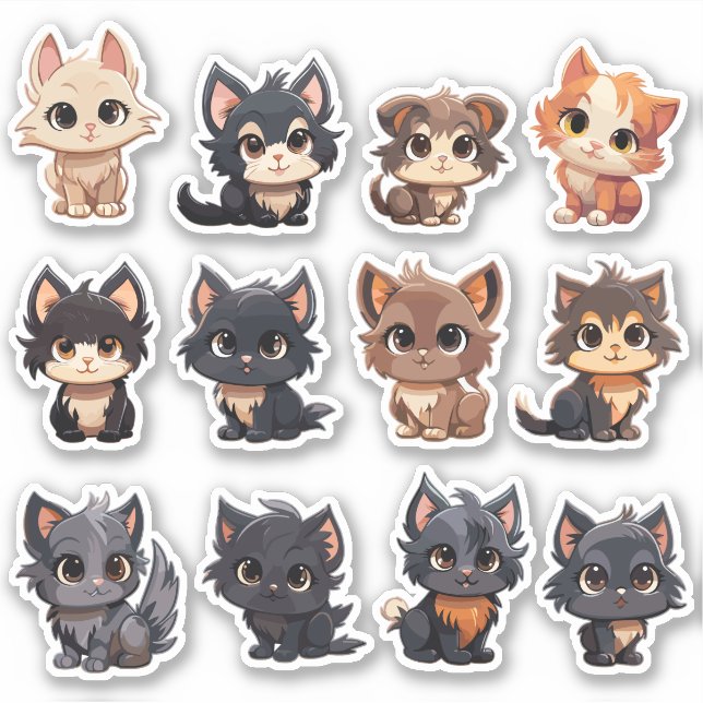 Adorable Cat Stickers Aufkleber (Vorderseite)