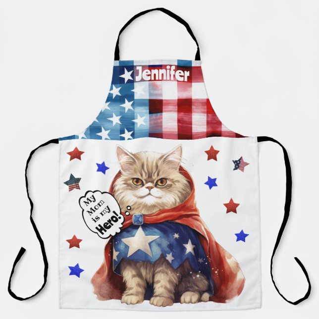 Adorable Cat Super Hero Mama All-over Print-Schürz Schürze (Vorderseite)