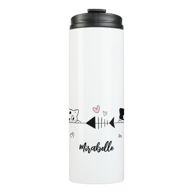 Adorable Cat Travel Mug Thermosbecher (Vorderseite)
