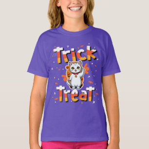 Adorable Cat Trick oder Treff Halloween T-Shirt