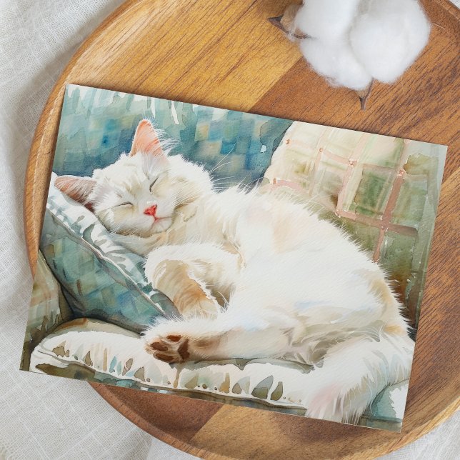 ADORABLE CAT-WASSERFARBEN-ILLUSTRATION POSTKARTE (Von Creator hochgeladen)