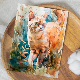 ADORABLE CAT-WASSERFARBEN-ILLUSTRATION POSTKARTE