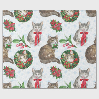 Adorable Cat Wreath Geschenkpapier