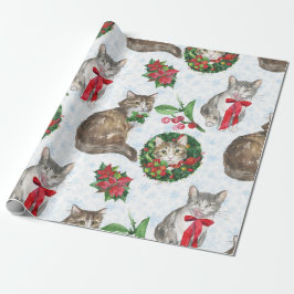 Adorable Cat Wreath Geschenkpapier