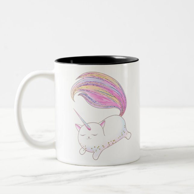 Adorable Caticorn Zweifarbige Tasse (Links)