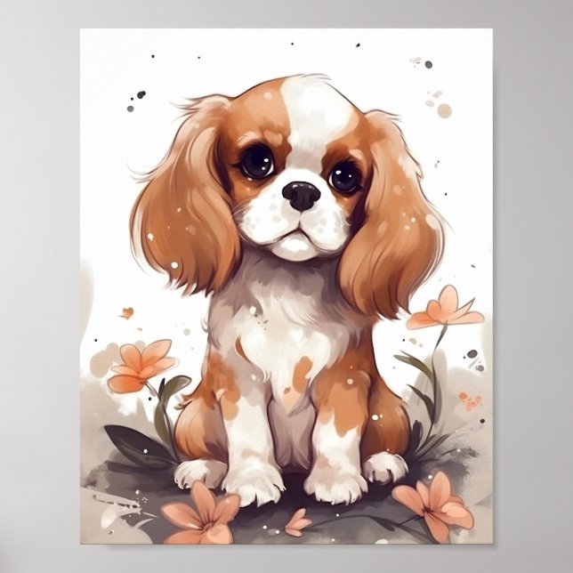 Adorable Cavalier King Charles Spaniel Niedlich Do Poster (Vorne)