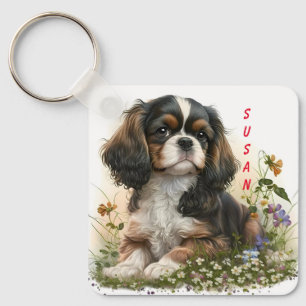 Adorable Cavalier Spaniel Puppy Dog Schlüsselanhänger