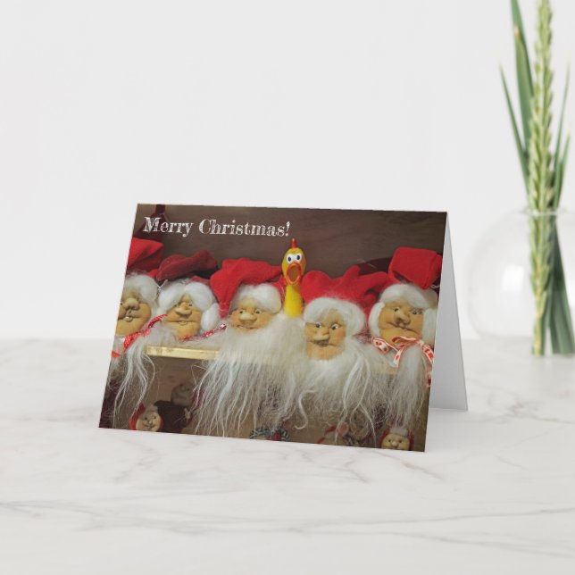 Adorable Chicken Weihnachts-Grußkarte! Feiertagskarte (Vorderseite)