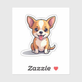 Adorable Chihuahua Doggie, spunky, isometrisch, kl Aufkleber