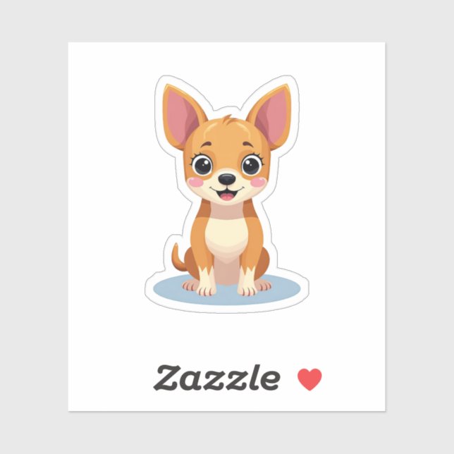 Adorable Chihuahua, isometrische Freude, klein Aufkleber (Blatt)