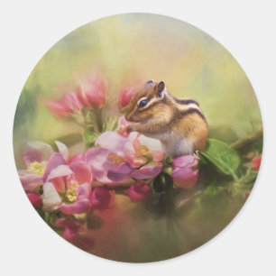 Adorable Chipmunk-Aufkleber Runder Aufkleber
