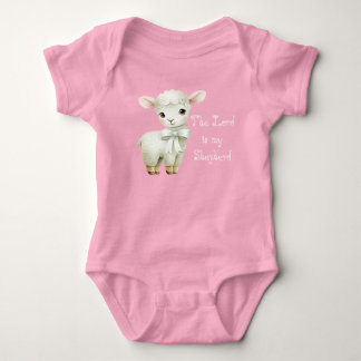 Adorable Christian Lamb Foral Balloon Scripture Baby Strampler