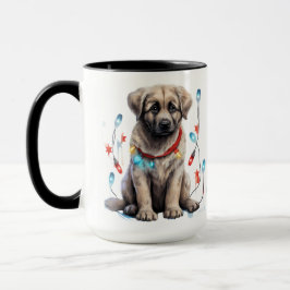 ADORABLE CHRISTMAS ANATOLIAN SHEPHERHERHERY PUPPY TASSE