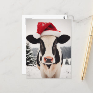 Adorable Christmas Dairy Calf Postkarte